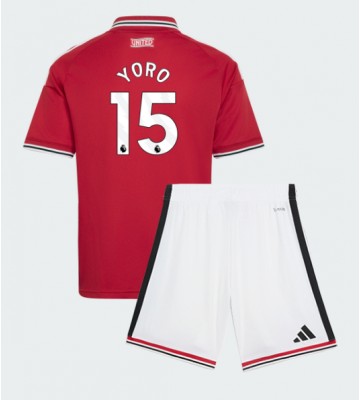 Manchester United Leny Yoro #15 Hjemmebanetrøje Børn 2026-27 Kortærmet (+ Korte bukser)
